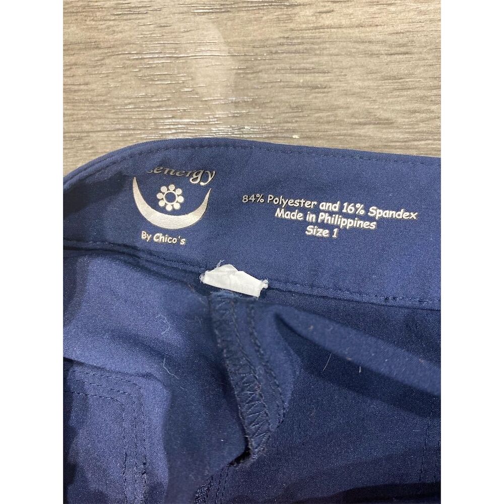Chico's Women's Capri Pants Size 1 Navy Blue Stretch Casual - Picture 5 of 5